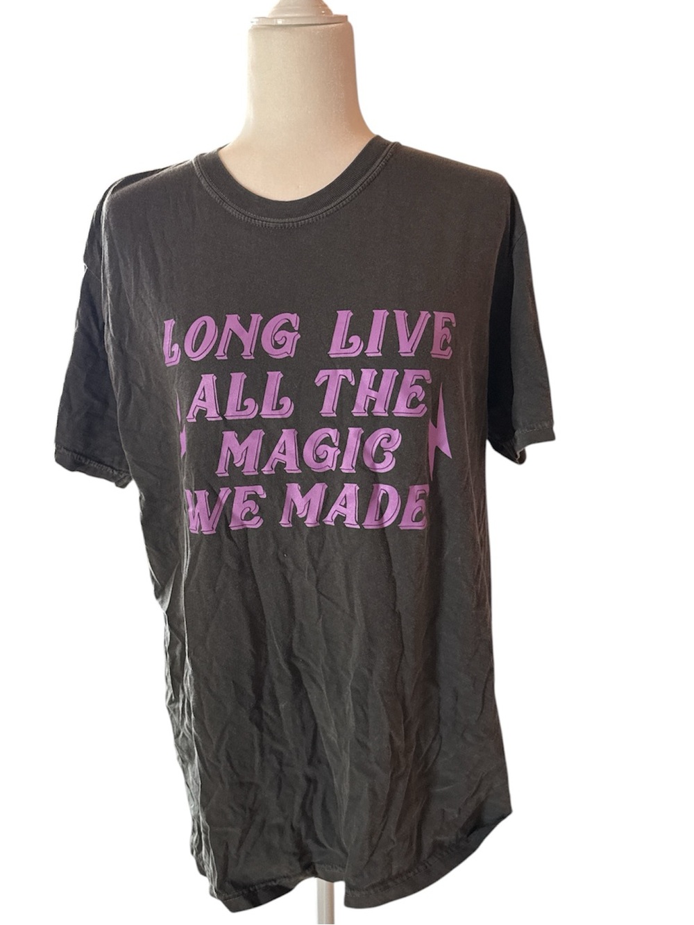 Taylor Swift Lyric Tee Gray with Lavender Text